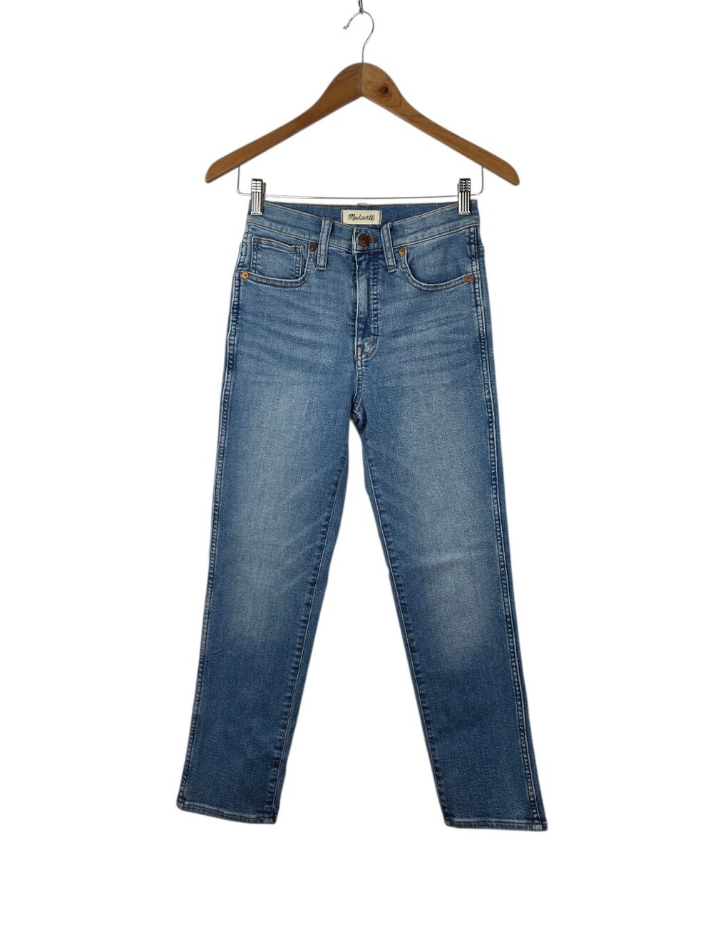 Madewell Stovepipe Straight Leg Cotton Stretch Denim High Rise Jeans Size 25